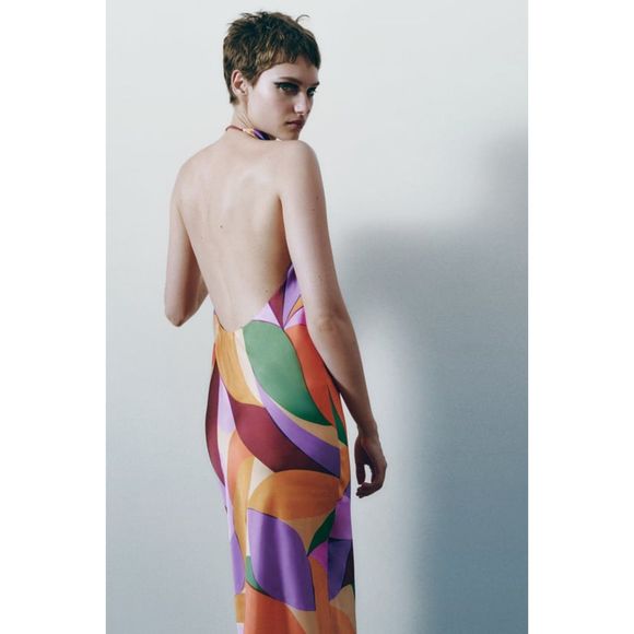 ZARA LINGERIE STYLE PRINT DRESS - Picture 1 of 12